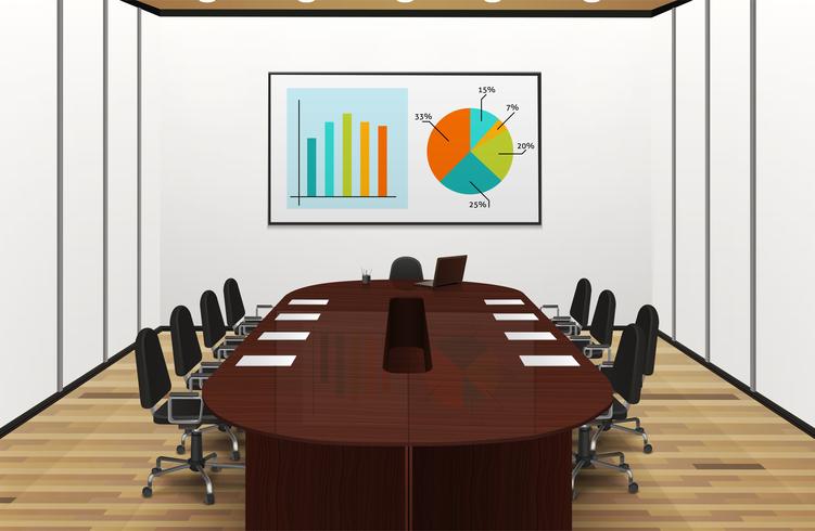 Conference Room Light Interior Illustration  vector