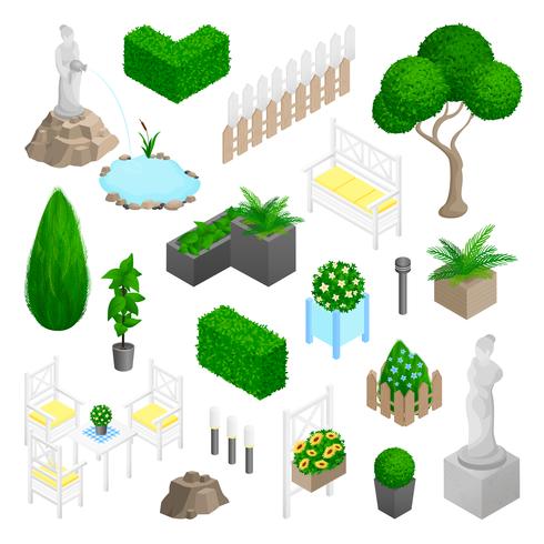 Garden Park Landscape Elements vector