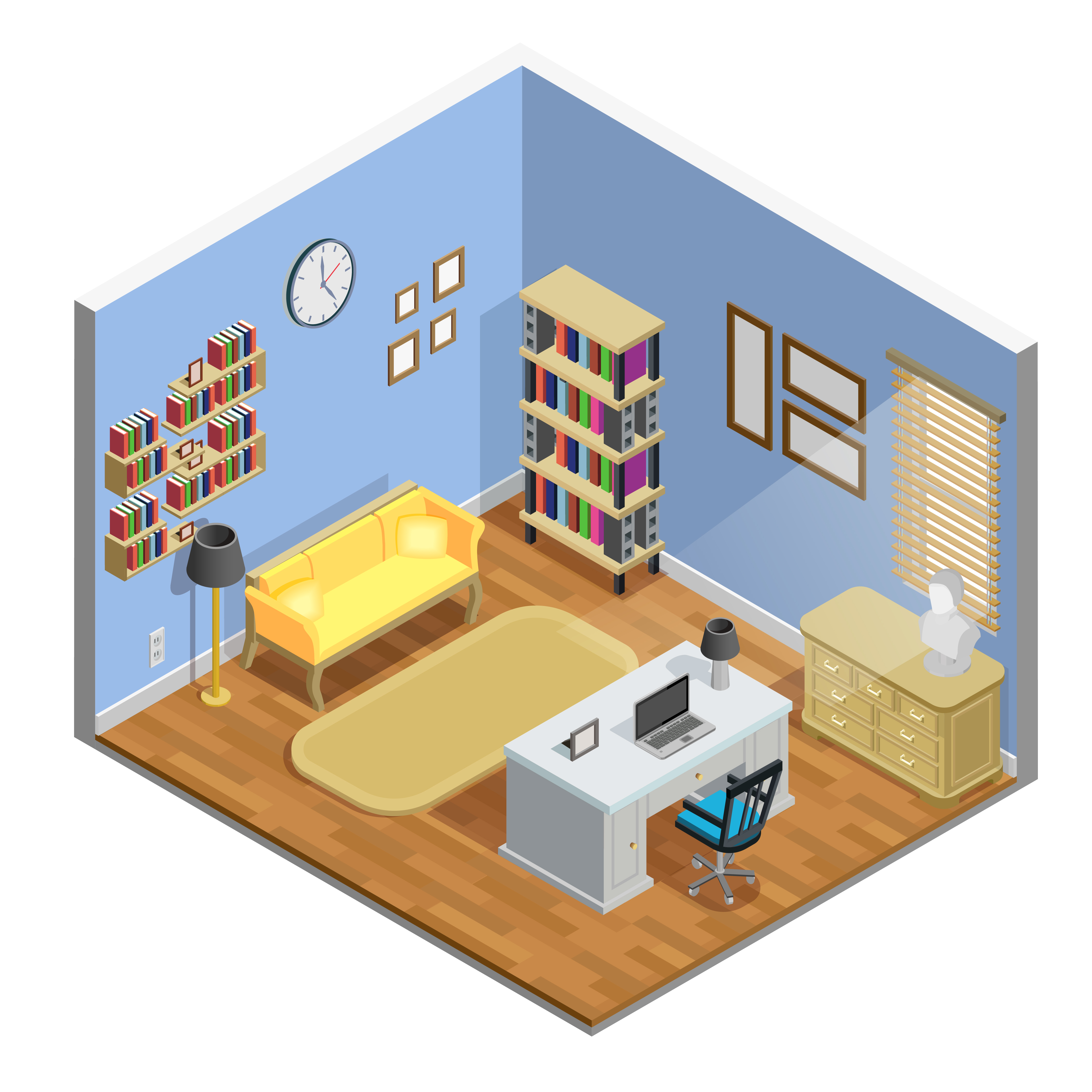 Study Room Illustration 483997 Vector Art at Vecteezy