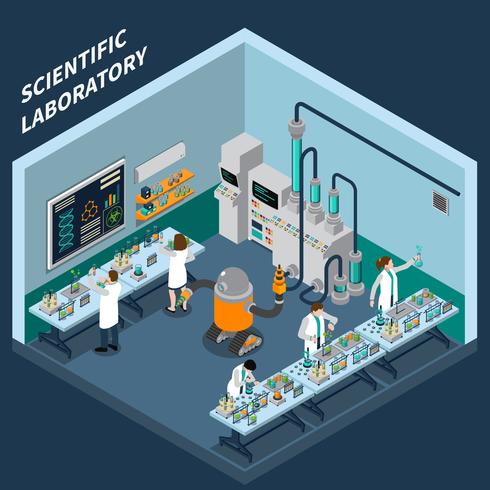 Concepto isométrico de la ciencia vector