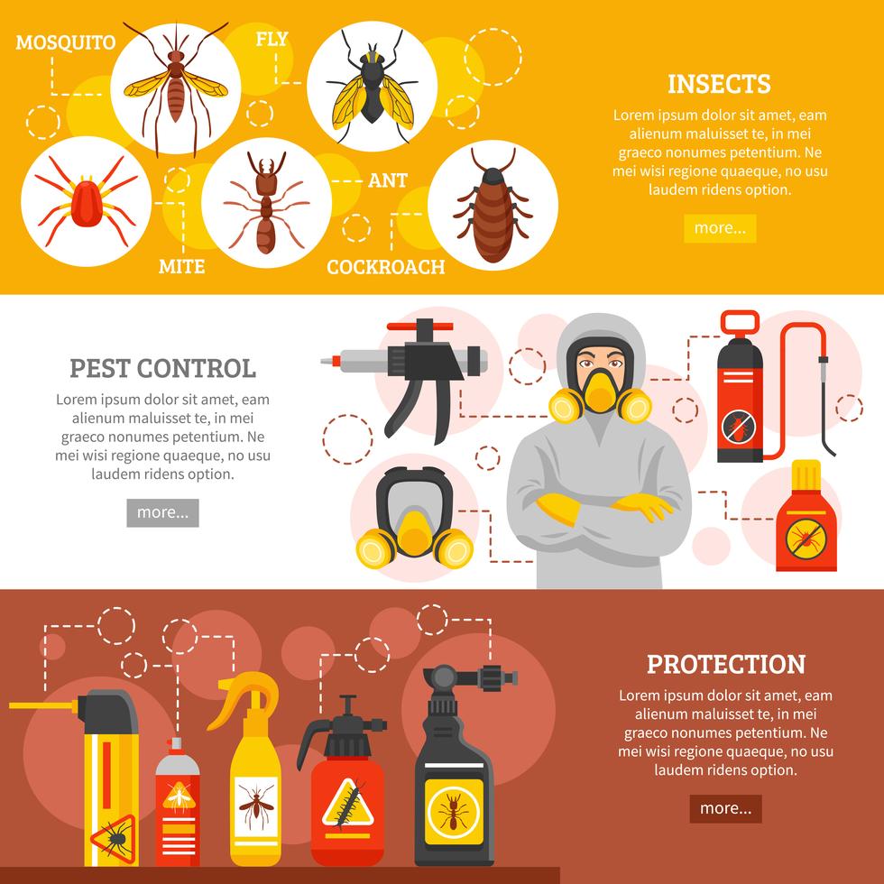 Pest Control Horizontal Banners 484013 Vector Art at Vecteezy