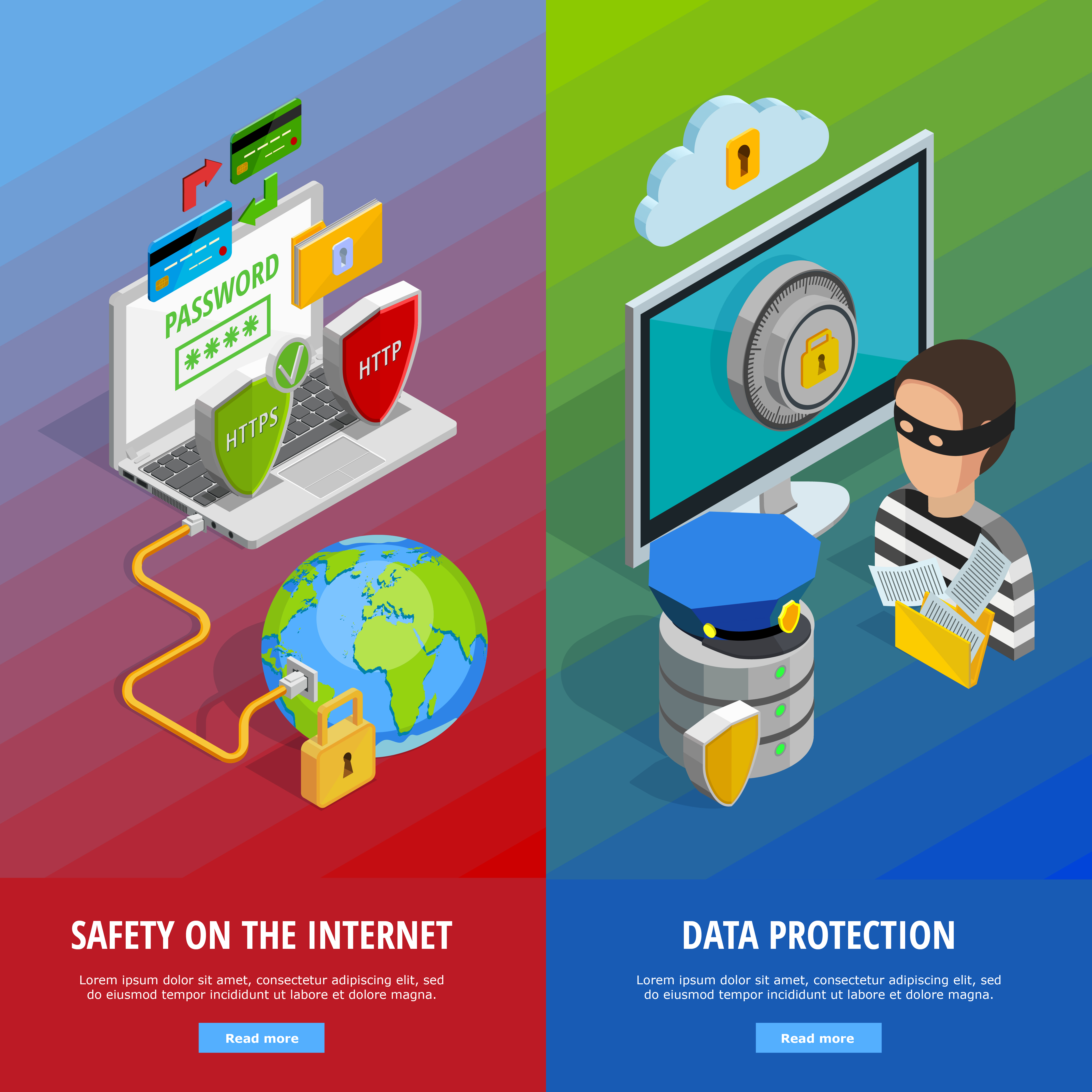 Data Protection Vertical Banners Set Download Free Vectors