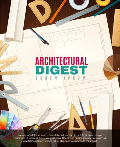 Construction Architect Tools Illustration vector