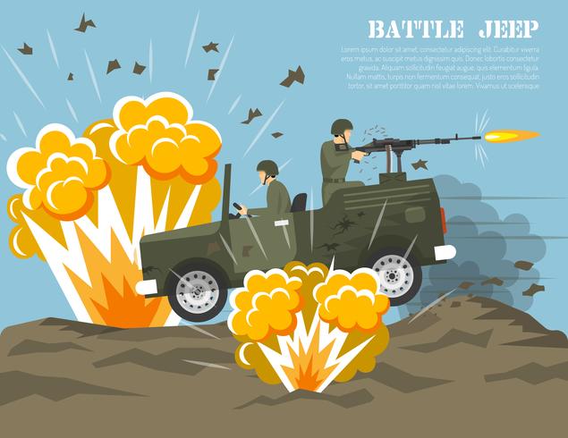 Military Army Battle Environment Flat Poster vector
