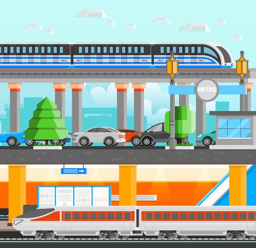 Subway Underground Design Concept  vector