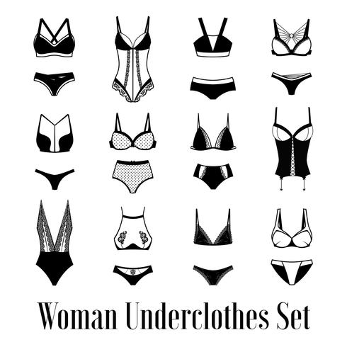Woman Underclothes Images Set vector