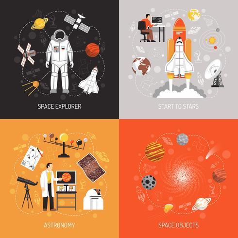 Astronomy 2x2 Design Concept  vector