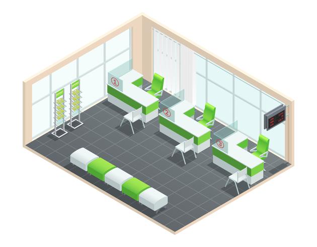 Bank Interior Concept vector