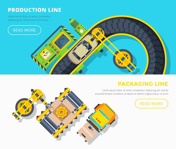 Production Line Horizontal Banners vector