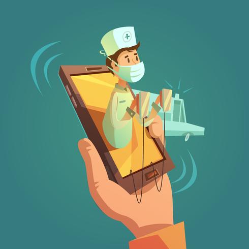Mobile Online Doctor Concept vector