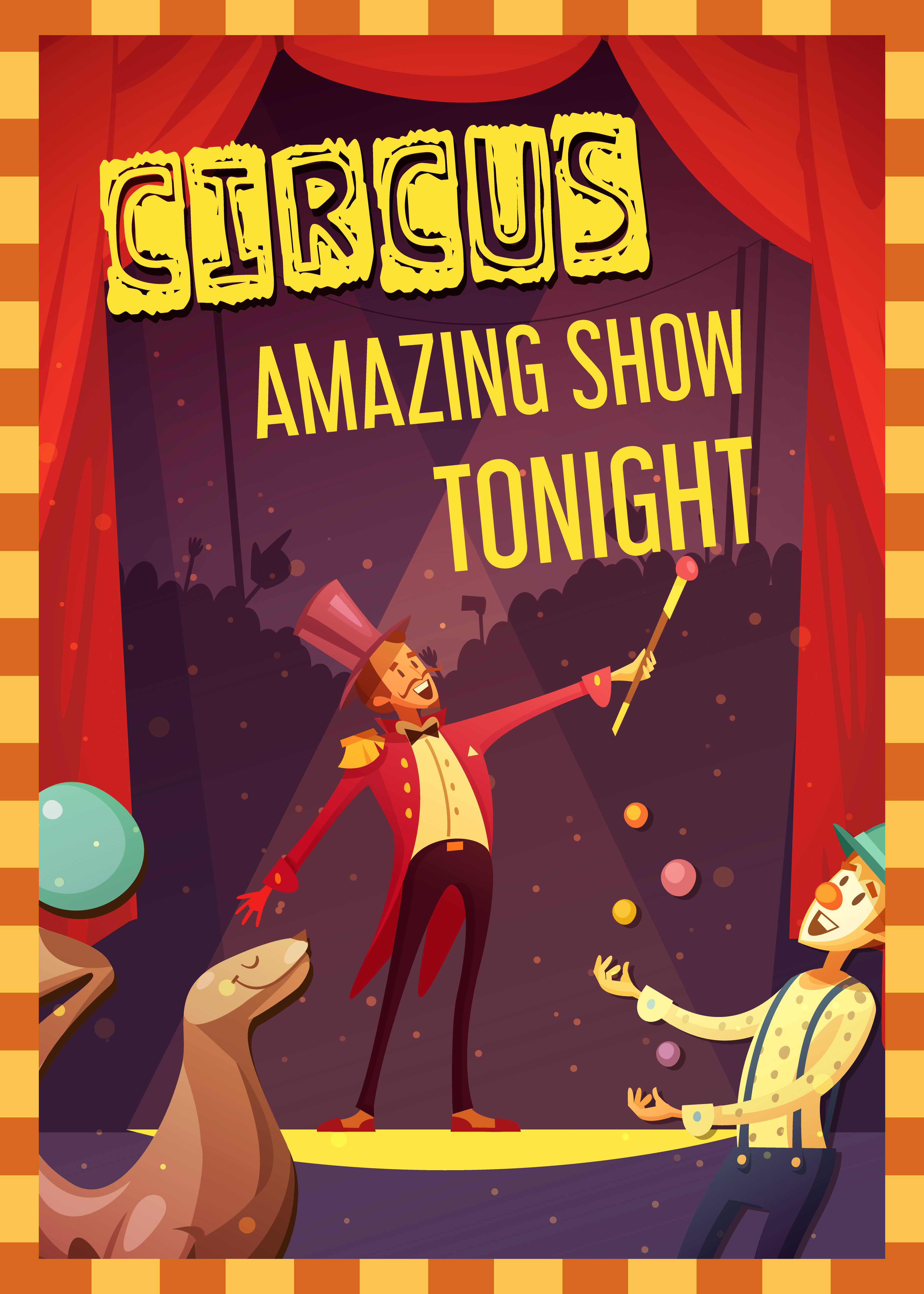 Circus Performance Announcement Retro Style Poster 484238 - Download