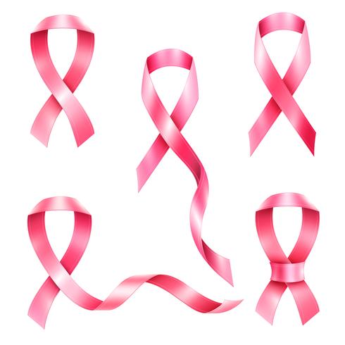 Breast Cancer Ribbons Set vector