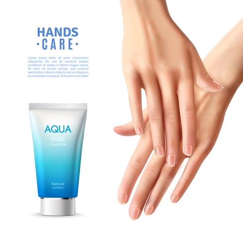 Hand Care Cream Realistic Poster vector