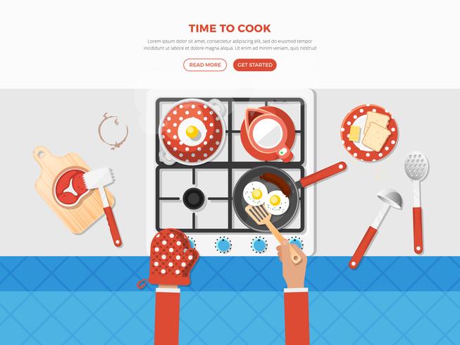 Cooking Top View Poster vector