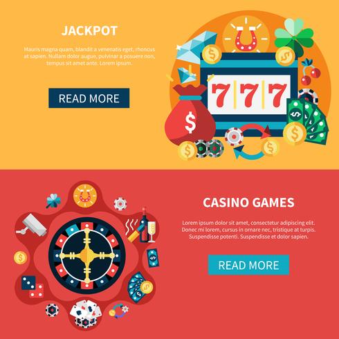 Casino Games Banners Set vector