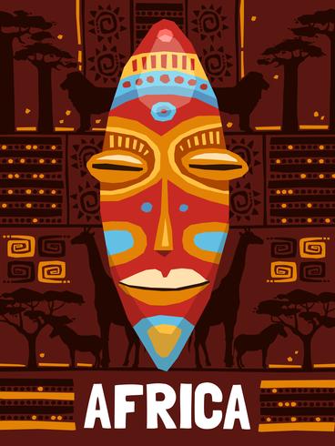 Tribal Ethnic Mask Template  vector