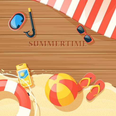 Beach Equipment Illustration  vector