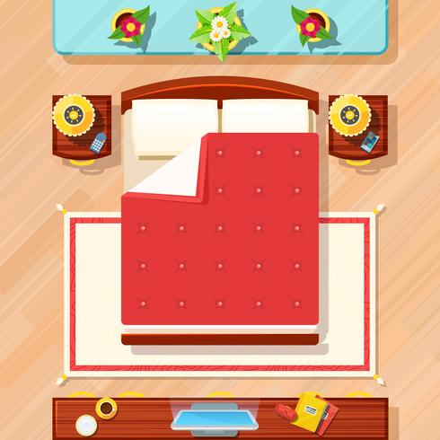 Ilustración de diseño de dormitorio vector