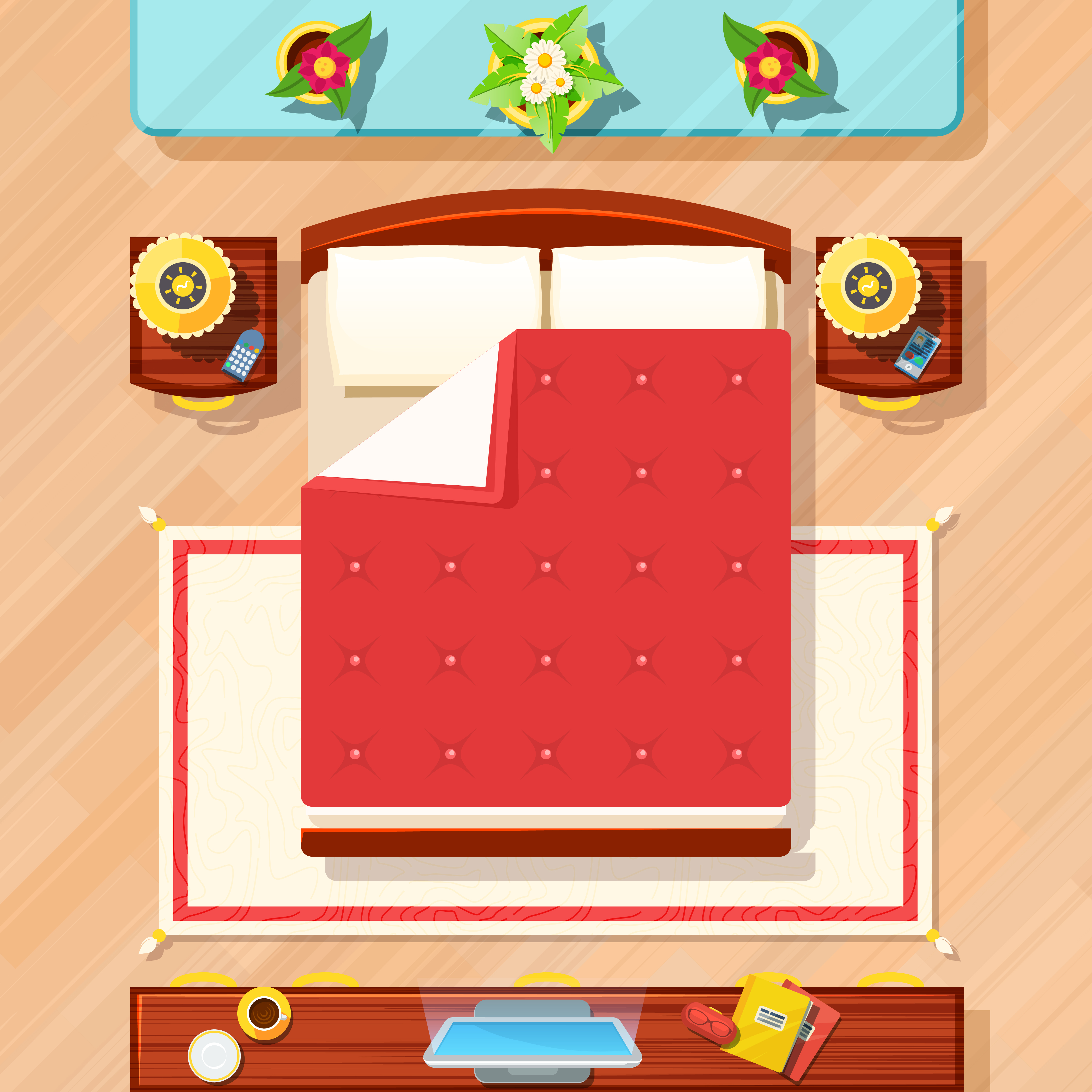Bedroom Design Illustration 484323 Vector Art at Vecteezy