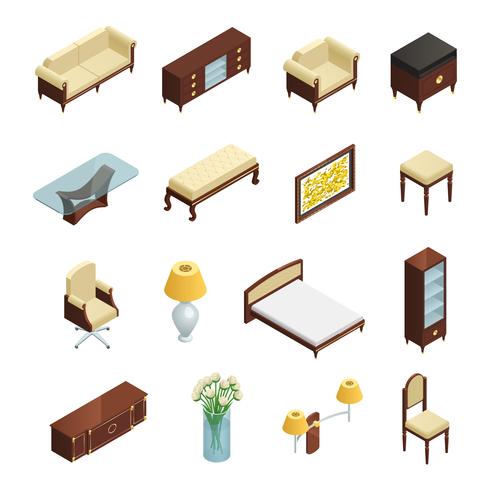 Luxury Interior Isometric Elements vector