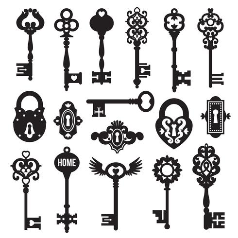 Black Keys And Locks Set vector