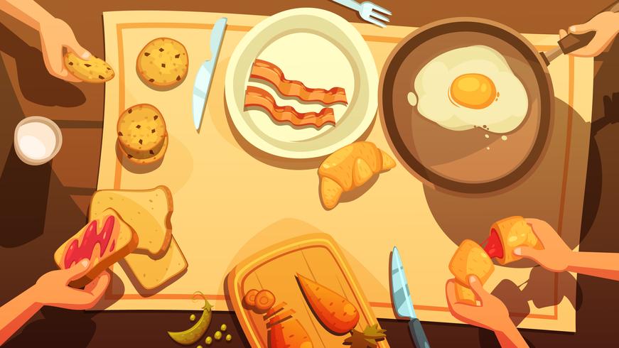 Breakfast Table Top View 484371 Vector Art at Vecteezy