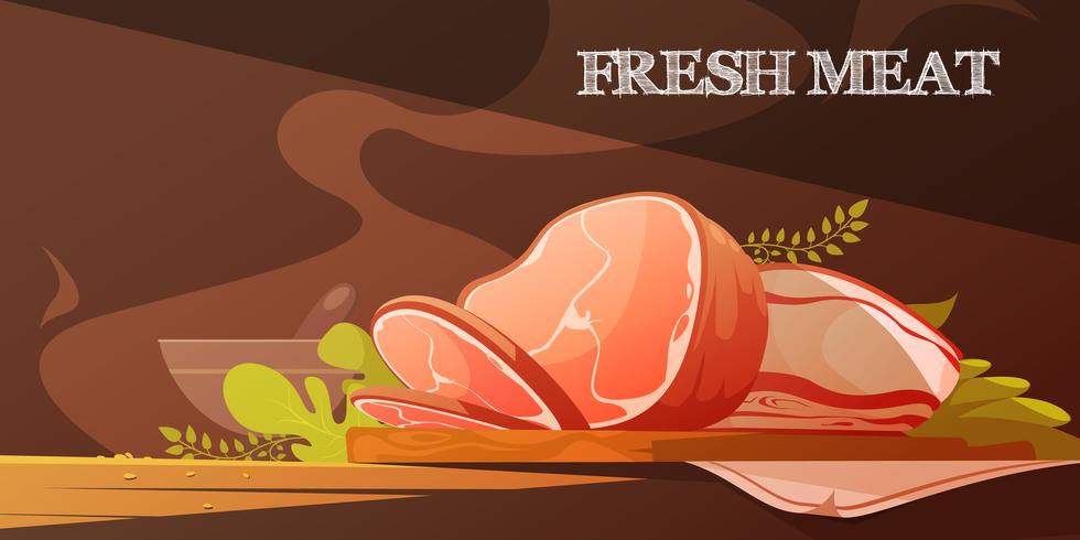 Ilustración de dibujos animados de carne fresca vector