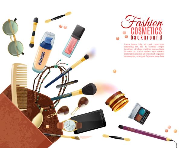 Fondo de cosméticos de moda vector