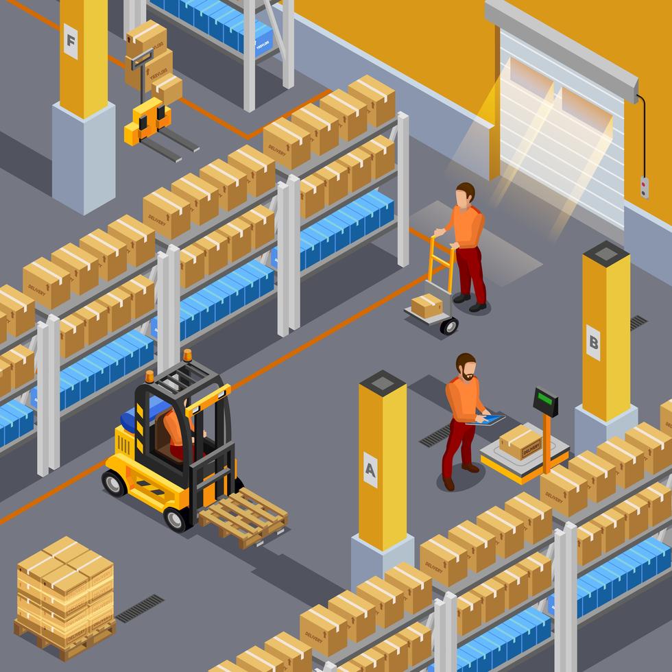 Inside Warehouse Illustration 484450 Vector Art at Vecteezy