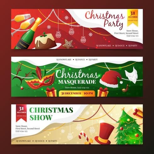 Christmas Party Invitation Banners vector