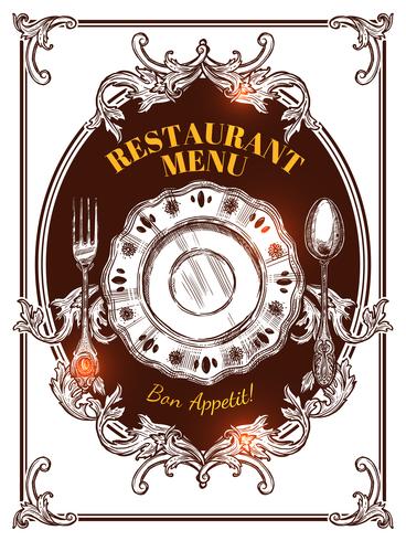 Menú del restaurante Vintage Cover vector