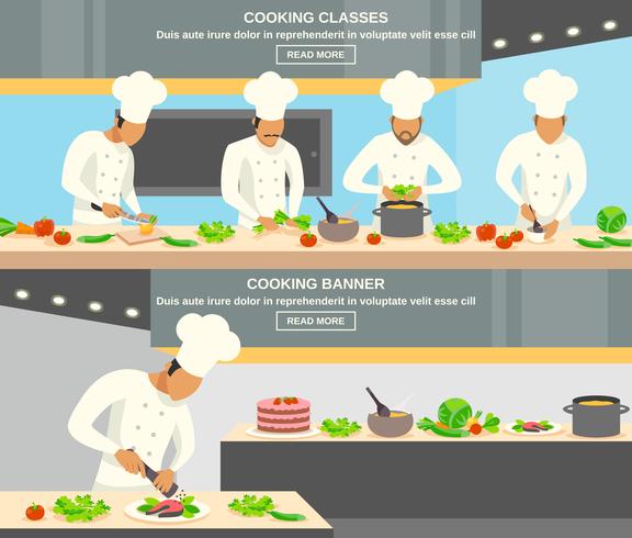 Cook Profession Banners Set  vector