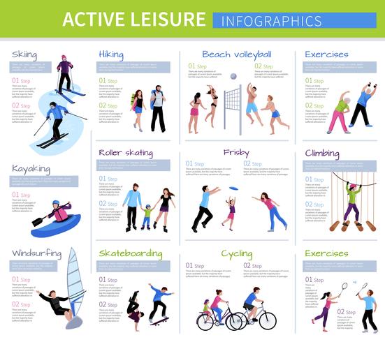 Active Leisure People Infographics vector