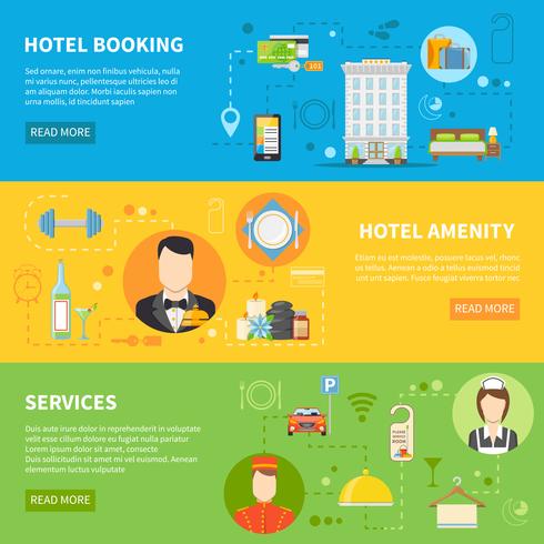 Hotel Service Banners Set vector