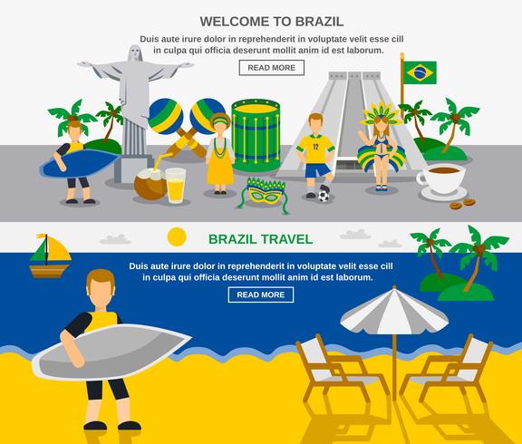 Composición de Banners Planos de Cultura brasileña 2 vector