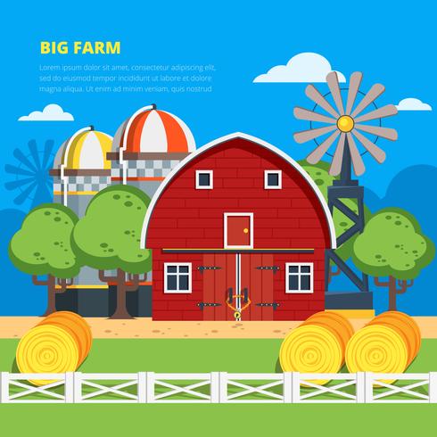 Big Farm Flat Composition vector