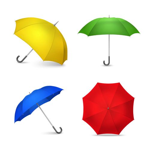  Bright Colorful Umbrellas 4 Realistic Images  vector