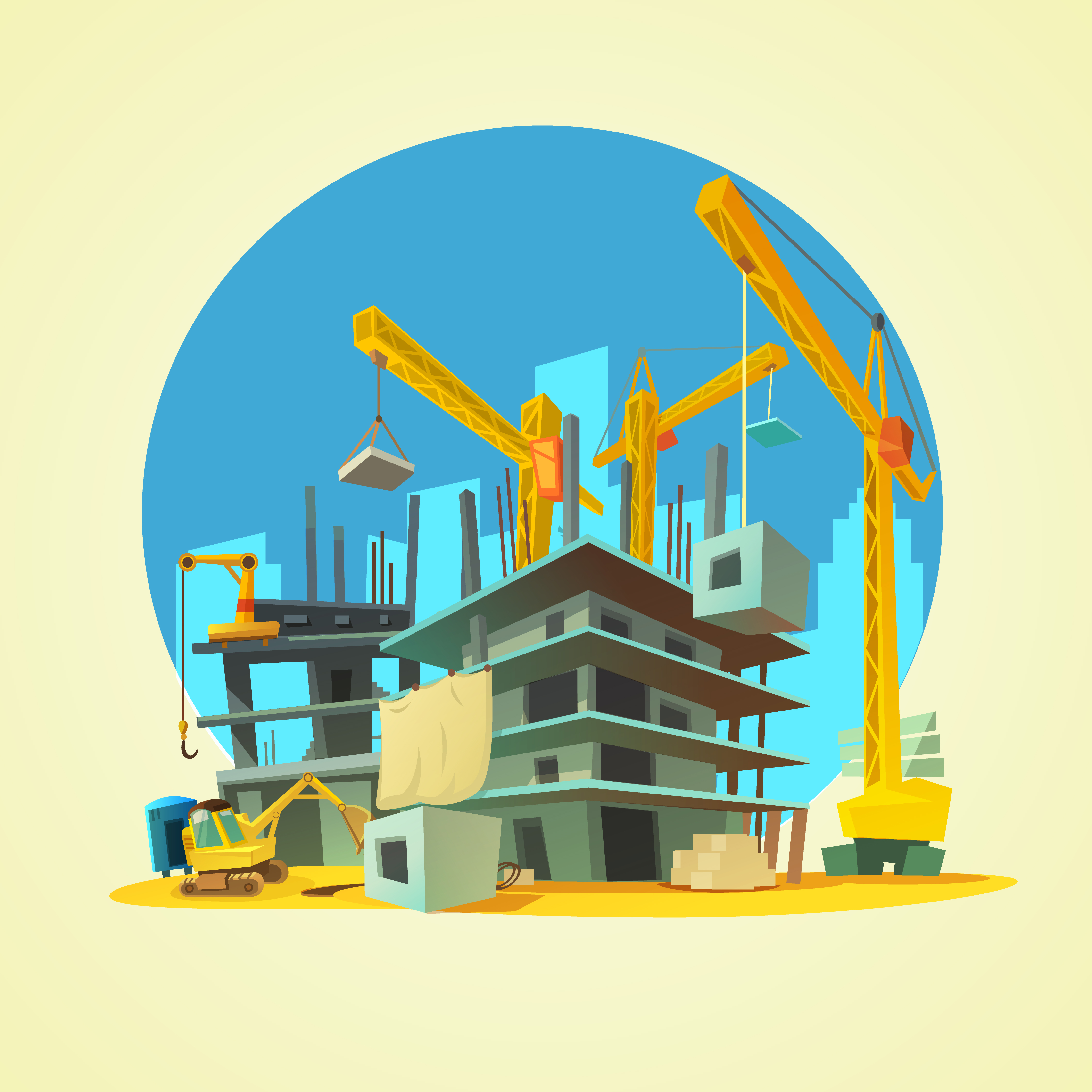 Construction Cartoon Illustration 484585 Vector Art At Vecteezy