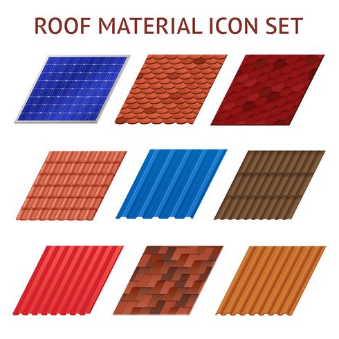 House Roof Tile Images Set vector