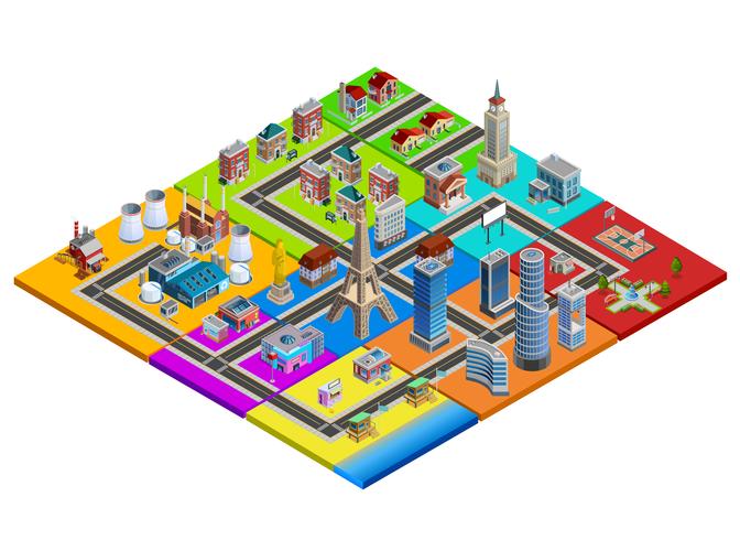 Download City Map Constructor Colorful Isometric Image 484639 Vector Art at Vecteezy