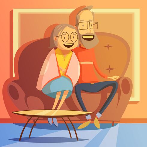 Ilustración de pareja Senior vector