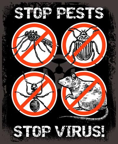 Sketch Pest Control Insect Poster vector