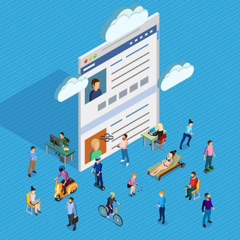 Forum Society Isometric Composition vector