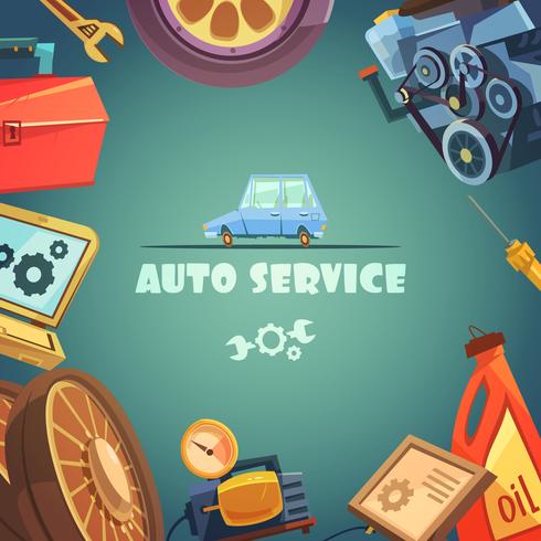 Ilustración de fondo de auto servicio vector