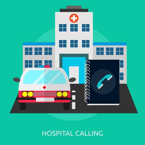 Hospital de llamadas ilustración conceptual diseño vector