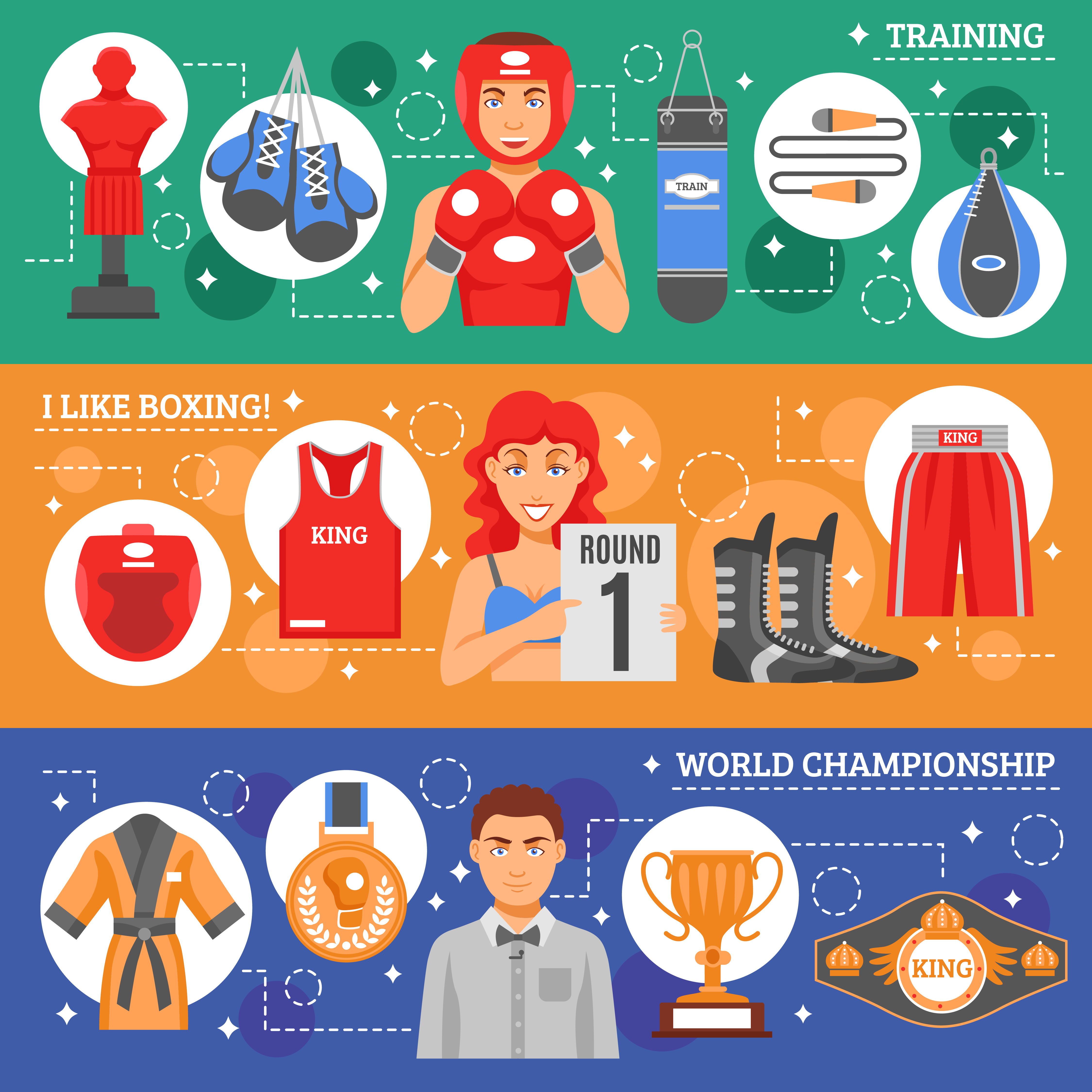 Https Www Vecteezy Com Vector Art 484723 Boxing Flat Horizontal