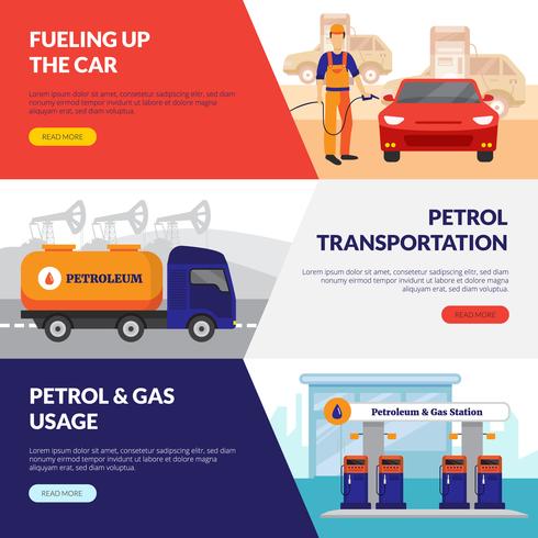 Petrol Station Banners Set  vector