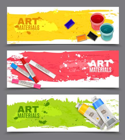 Conjunto de Banners Artísticos Horizontales vector