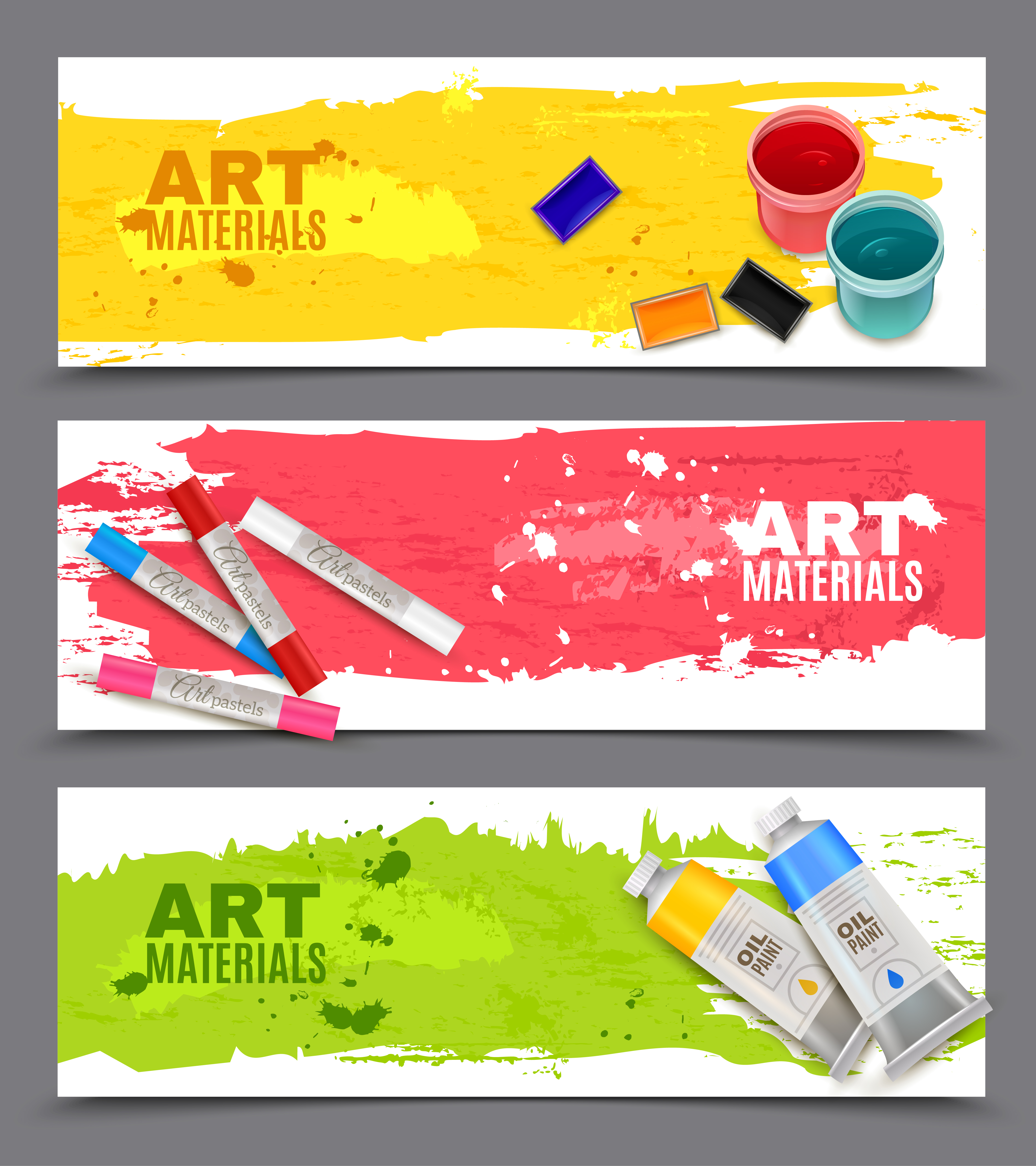 Artistic Horizontal Banners Set 484812 Vector Art at Vecteezy