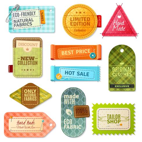 Fabric Label Set vector